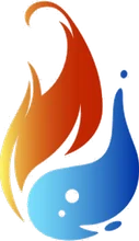 Ashmore Premium Air, LLC logo — flame and water droplet