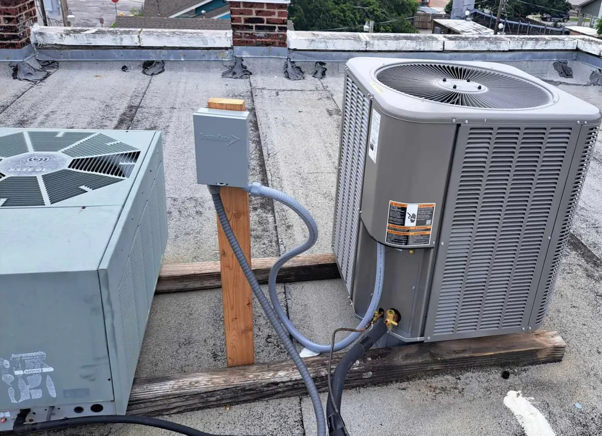 Commercial rooftop HVAC units serviced in the Tulsa metro